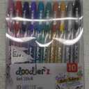 Zebra Pen Doodlerz Gel Stick Pen, Bold Point, 1.0mm, Assorted Glitter Colors, 10 Pack