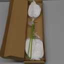 Ling's moment White Anthurium Flowers, 6pcs Artificial Silk Filler Plants, Faux Greenery Stems for DIY Wedding Bouquets Centerpieces Arrangements Bridal Shower Party Home Decorations