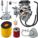 Carburetor Fit for Suzuki King Quad 300 LTF300F 4x4 2000-2002 13200-39D22 With Fuel Valve Petcock Air Filter
