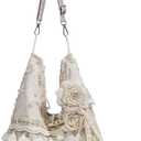 Boho Purses Bags for Women Hand Retro Tote Bag Shoulder Hobo Bag Casual Tassel Shoulder Handbag (Beige)