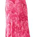 PRETTYGARDEN Women's Floral Bodycon Maxi Dress Summer Beach Sundress Sleeveless Spaghetti Strap Wedding Guest Dress (Pink Floral,Large) (L)