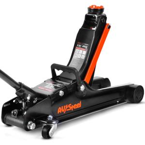 AV Steel Low Profile Floor Jack 2.5 Ton (5000 lbs), Lift Range 3.4" to 14.6" for Cars & Sedans, Hydraulic Steel Jack with Single Piston Pump - Not for Trucks or SUVs