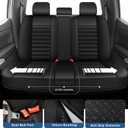 Car Seat Covers fit for Ford Ranger 2019-2025 2026(Not Fit Raptor): Leather Full Set Covers Waterproof Automotive Seat Protector (5 Seats, Black)