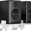 suptek Dual Side Clamping Bookshelf Speaker Wall Mounting Bracket for Large Surrounding Sound Speakers, Hold Up to 55 lbs, White (SPM201W)