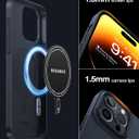 TORRAS Magnetic Slim Fit Designed for iPhone 14 Pro Case, Ultra Thin Strong Magnetic Velvety Touch Anti-Scratch Compatible with MagSafe Cover Phone Case for iPhone 14 Pro, Space Black
