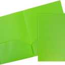 4 x JAM PAPER Plastic 2 Pocket POP Folders - Durable School Folders - Assorted Primary Colors - 6/Pack