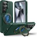 for Samsung Galaxy S26 Ultra case with Stand, 7X Military-Grade Drop Protection, Shock-Absorbing Phone Rugged Cover, Compatible with MagSafe Accessories,360 Magnetic Stand, Green