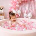 Ball Pit Balls 500 Plastic Balls for Toddlers Phthalate Free BPA Free Non-Toxic Crush Proof Balls Play Toys Pool Balls for Kids Ball Pit/Kiddie Pool/Playpen, Pink+Pearl White+Clear