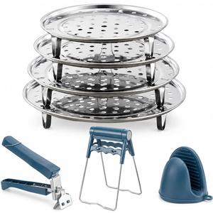 Stainless Steel Steamer for Cooking Multipurpose Steaming Rack Stand for Stock Pot, Pressure Cooker & Canning - Ideal for Tamales, Vegetables, Baking & Daily Cooking Needs