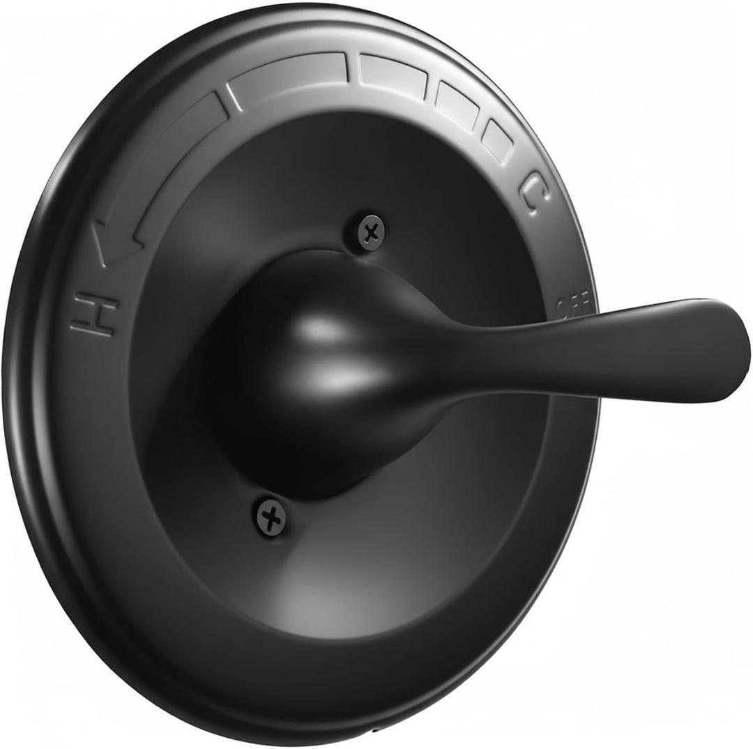 Shower Trim Kit Replacement for Delta 13/14 Series Valves (R10000-UNBX/UNBXHF/UNWS/UNWSHF), Matte Black Handle & Cover Plate, All-Metal, Easy Install (Valve & Cartridge Not Included)