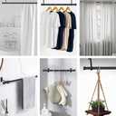 1 Inch Blackout Curtain Rods for Windows Patio, Adjustable Room Divider Curtain Rod Wall Mount & Ceiling Mount for Indoor & Outdoor, Black, 28" to 48"