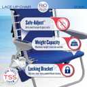 Rio Brands ASC529 4-Position Backpack Lace-Up Suspension Folding Beach Chair