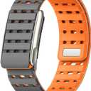 Spapoy Magnetic Sport Band Compatible with Whoop 5.0 Bands for Men Women, Soft Silicone Breathable Adjustable Waterproof Replacement Wristbands for Whoop 5.0 Band One, Peak and Life [Not for Gen 4] (Gray/Orange)