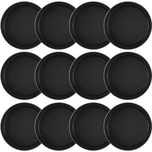 Coopay 12 Pieces Home Air Hockey Pucks 2.5 Inch Heavy Replacement Pucks for Game Tables Equipment Accessories, 12 Grams (Black)