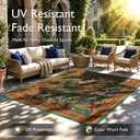 Arenarug Paisley Waterproof Outdoor Rug 9x12, UV Resistant, Terracotta | Machine Washable, Easy to Clean, Non Slip, Faux Linen Outdoor Carpet for Patio, Deck Balcony Backyard