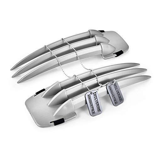 DAYSTART Plastic Wolf Claws with Dog Tags Pendant Fit for Wolverine Costume Cosplay Props