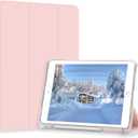 Case for iPad Pro 9.7 Only(Old Model 2016), Lightweight Slim Auto Sleep/Wake Trifold Stand Smart Cover, Soft TPU Frosted Translucent Back Pencil Holder Case for iPad Pro 9.7 Inch, Pink