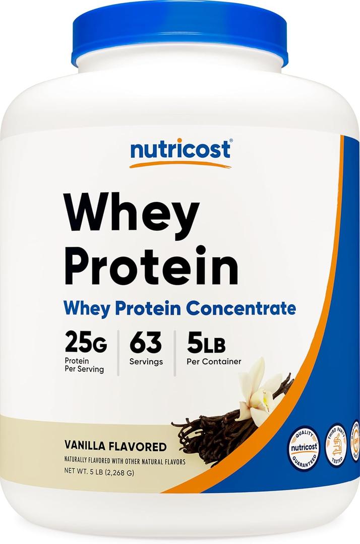 Nutricost Whey Protein Powder, Vanilla, 5 pounds - Whey Protein Concentrate, Exp 06/2028