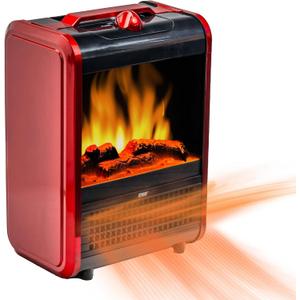 EZ-Heat 1,200-Watt Mini Fireplace Space Heater with Realistic 3D Flame, Stay-Cool Body, Carry Handle, Overheat Sensor, and Safety Tip-Over Switch, MTBNT-12