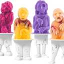 Tovolo Zombie Ice Pop Mold Set of 4 Silicone Halloween Popsicle Molds with Skeleton Sticks, Dishwasher Safe Spooky Zombie Popsicle Molds for Halloween Treats, BPA Free Food Safe Reusable Silicone Mold