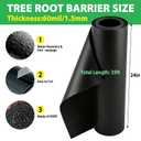 20ft x 24in x 60mil Tree Root Barrier, Heavy-Duty Bamboo Root Blocker