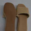 Athlefit Platform Sandals Women Comfortable Open Toe Slip On Beach Raffia Sandals for Women Summer Casual (8.5, Natural)