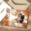 4"X 6" Floral Autumn Wooden Picture Frame, Fall Picture Frames for Tabletop Display Photo Insert, Gift For Friends, College, Home & Office Decoration & Supplies, Horizontal - A02
