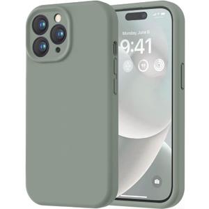 LOVE 3000 Designed for iPhone 14 Pro Case, Premium Silicone with [Soft Anti-Scratch Microfiber Lining] Shockproof Protective Phone Case for Men Women Girls 6.1", Calke Green