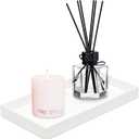 ROYALITA Acrylic Tray Bathroom Tray for Countertop, Guest Towel Holder Tray for Napkin Perfume Jewelry Makeup, Vanity Trays for Soap Dispenser, Aromatherapy, Cup & Candle, White