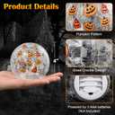Yinhua Halloween Decorations Indoor 4" Pumpkin Decor Outdoor Halloween Globe Light with Timer Crackle Glass Ball Led Globe Warm Light for Table Centerpieces Lighted Decorative Ball Gift (4"(1 PCS))