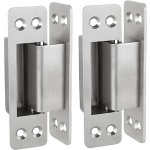 Hidden Door Hinge 5 Inch Hidden Hinges for Doors 2pcs 304 Stainless Steel Hidden Door Hinges Heavy Duty Invisible Hinge 3mm Thicknesse Hidden Hinges for Doors Silent and Smooth (5inch)