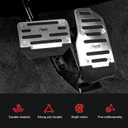 2 PCS Car Pedal Covers, Aluminum Alloy Brake Throttle Clutch Pedal Covers Kit, Non-slip Treadle Protector Set, Universal Car Interior Accessories (Silver)