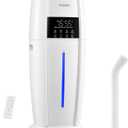 FOHERE Humidifier Large Room 4.8Gal/18L, Quiet Whole House Humidifier for Home Plants Office Commercial 1500 sq.ft, Top Fill Ultrasonic Cool Mist Humidifiers with 4 Mist Mode, 5 Speeds, Remote, White