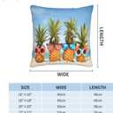 Funny Attractive Pineapples Throw Pillow Cover 18x18 Inch Summer Beach Decorative Pillow Cases Soft Throw Pillows for Living Room Bedroom Sofa Couch Cushion Cover Set of 2