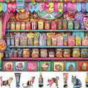 Blueforest Candy Shop 500 Piece Puzzles for Adults - Vibrant Sweets Store Jigsaw Puzzle, Nostalgic Candy Jar Decor & Challenging Family Activity (23"x15")
