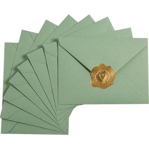 100 Pieces Sage-Green A7 Envelopes Greeting Card Envelopes 5.24 x 7.24 Inches for 5 x 7 Wedding Invitation Cards, Greeting Cards, Birthday Baby Shower Invitations