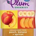 Plum Organics Stage 2, Organic Baby Food, Peach, Banana and Apricot, 4.0 Oz, New Look, (EXP 09/19/26)