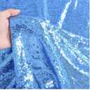 DUOBAO Sequin Fabric by The Yard Sparkly Blue Sewing Sequence Material Little Mermaid Fabrics Quilting Flip Sequins for Wedding Dress 1 yard