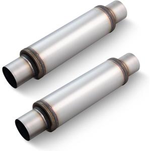 A-KARCK 3" Inlet Exhaust Resonator, 3" Inlet 3" Outlet 20" Overall Length Muffler Universal Resonator Stainless Steel Straight Through Design Exhaust Tip for Cars, 2 Pack