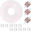 10Ft 3/16 Fuel Hose ID 4.5mm x OD 8mm Fuel Line Hose Kit White Transparent NBR Include 3 Pcs Inline Fuel Filter and 10 Stainless Clamps Fit for Small Engines
