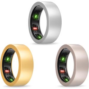 2 x Cover for UltraHuman Ring AIR/Oura Ring Gen 4/ Gen3, 3Pack Elastic Ring Case Protector for Gym and Working Out (Gold+Silver+Rosegold, M (11/12/13))