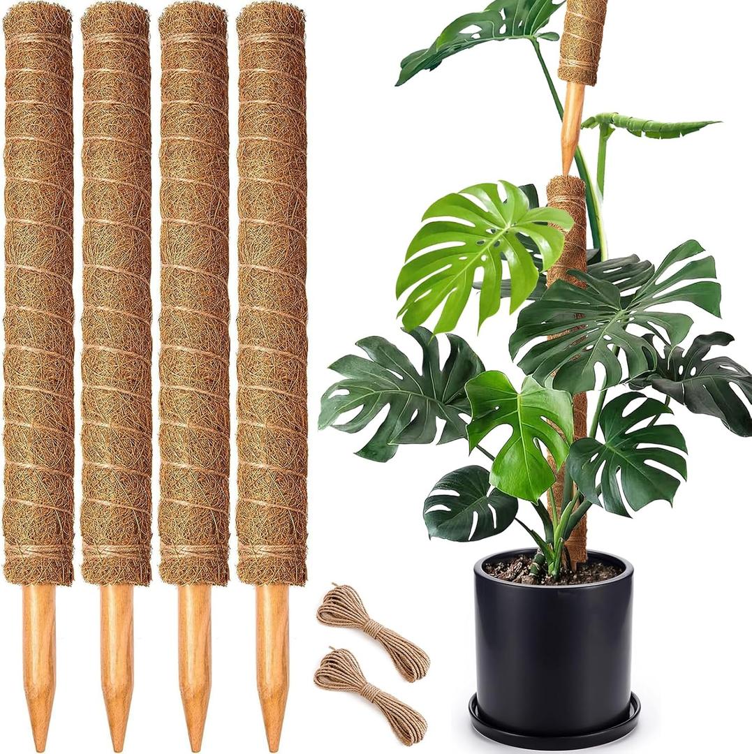 4 Pack 22 Inch Moss Poles, Stackable Moss Pole for Plants Monstera, 70 Inch Tall Moss Poles for Climbing Plants Indoor, Coir Totem Plant Support Stakes Stand for Potted Plants, Pothos 4 Pack 22 Inch Moss Poles, Stackable Moss Pole for Plants Monstera, 70 Inch Tall Moss Poles for Climbing Plants Indoor, Coir Totem Plant Support Stakes Stand for Potted Plants, Pothos