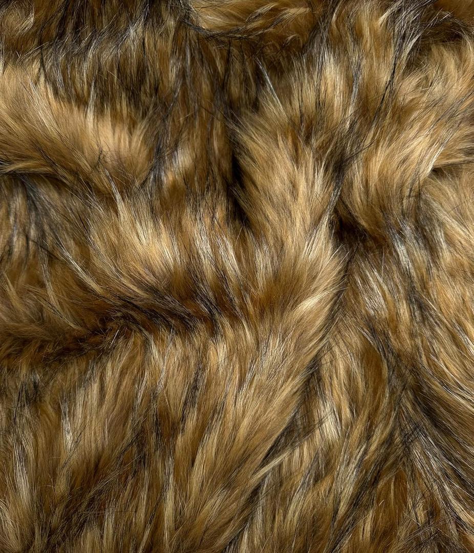 Faux Animal Fur Short/ Long Pile 900gram Heavy 65" Wide Fabric Full, Plush, Warm Soft Coat, Fashion Fursuit Costume - Sold by Continuous Yard (Golden Coyote)