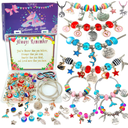 Charm Bracelet Making Kit, Unicorn Mermaid Jewelry Making Supplies Beads DIY Art Craft Set Jewelry Making Kit for Girls Teens Age 6-12