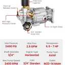 WOJET Pressure Washer Pump, 3/4" Shaft, 3400PSI 2.5GPM, Horizontal Power Washer Pump With Anti-seize, Self-Priming, Replacement Pressure Washer Pump Kit for Dewalt, Simpson, Craftsman, Honda, Generac