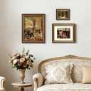 Splinterix 5x7 Gold Picture Frame Set of 4, Vintage Antique Picture Frames for Wall or Tabletop, 5 x 7 Ornate Bronze Photo Frame with Real Glass, Display 4x6 Print with Mat or 5x7 without Mat, 4 Pack