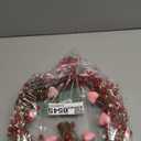 VioletEverGarden Valentines Day Wreath,15 Heart Shaped Wreath with Red Berries and Small Pink Hearts for Valentines Day Wedding Festival Decor