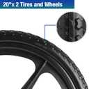 2 PCS 20" PU Flat Free Tire with 3/4'' and 5/8'' Bearings, Non-inflated Tires and Wheels, 20x2 Inch Wheel for Wheelbarrow, Carts, Garden Trailers, 1.95 Tire Width