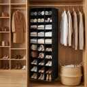 Hanging Shoe Organizer for Closet, 30 Sections Hanging Closet Organizers and Storage Shelves, Space Saving Hanging Shoe Storage, Black, 17''W×11.5''Dx 48''H
