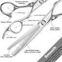 High-end Professional Hair Thinning Scissors Hair Cutting Teeth Shears Barber Hairdressing Texturizing Scissor Extremely Very Sharp 6.25 Inch Stainless Steel Alloy For Men,Women,Salon & Home